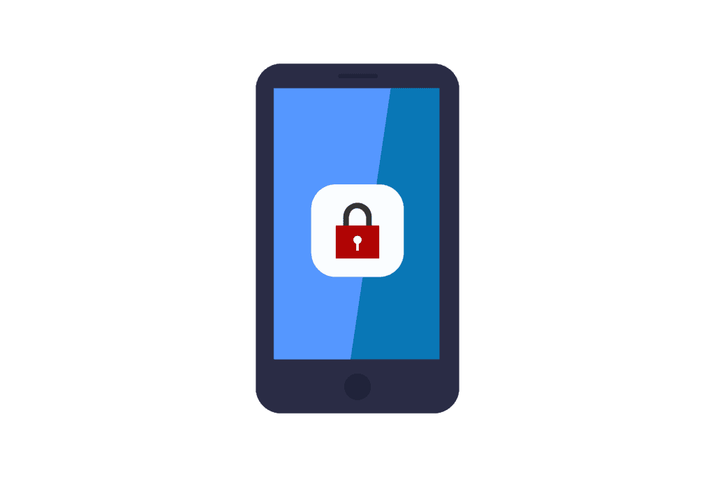 Smartphone locked with large red padlock showing the need for phone security updates