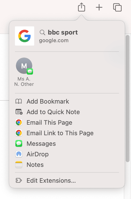 Explanation of Bookmarks tab Safari for seniors