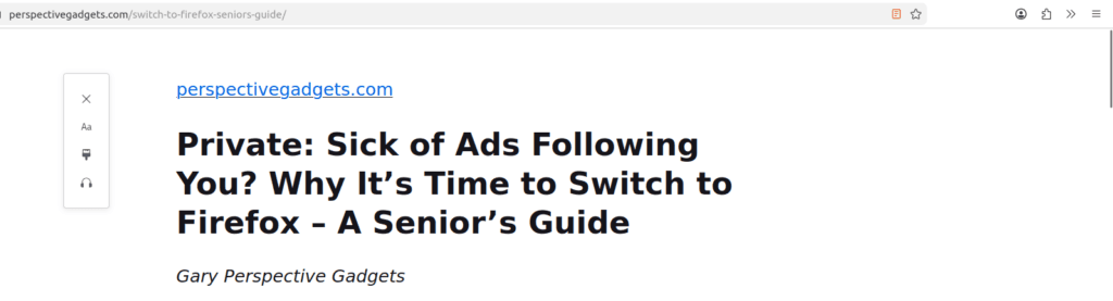Explain to seniors how to find Text Size in Firefox