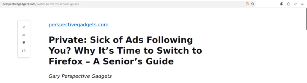 Explain to seniors how to find Text Size in Firefox