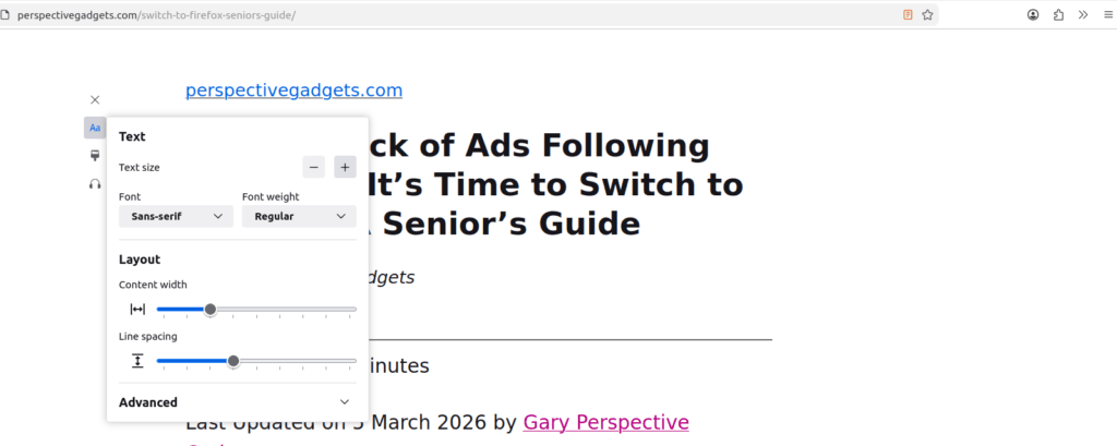 Explain to seniors Text Control Box in Firefox