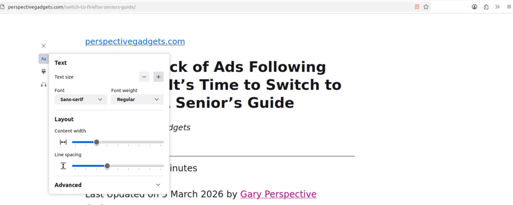 Explain to seniors Text Control Box in Firefox